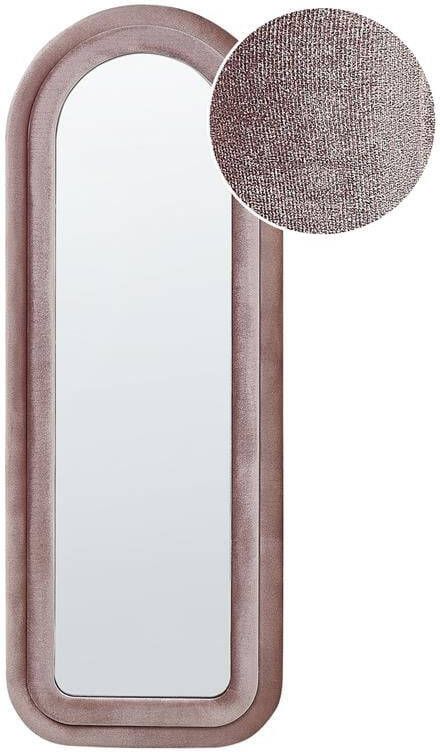 Beliani CULAN Wandspiegel Roze Fluweel