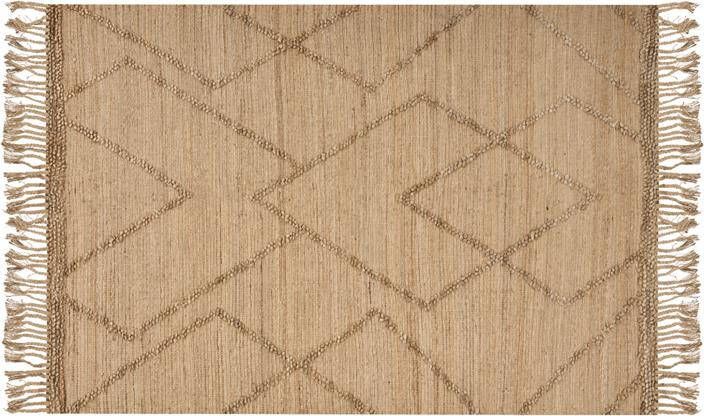 Beliani HANDERE Vloerkleed Beige 160 x 230 cm Jute