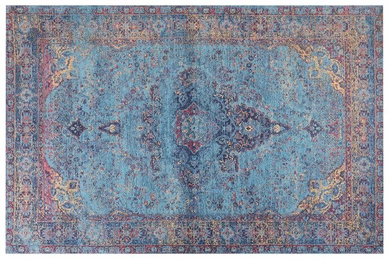 Beliani KANSU Laagpolig vloerkleed Blauw 200 x 300 cm Katoen