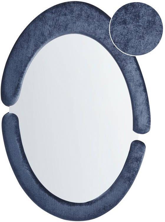 Beliani MASSAY Wandspiegel Donkerblauw Fluweel