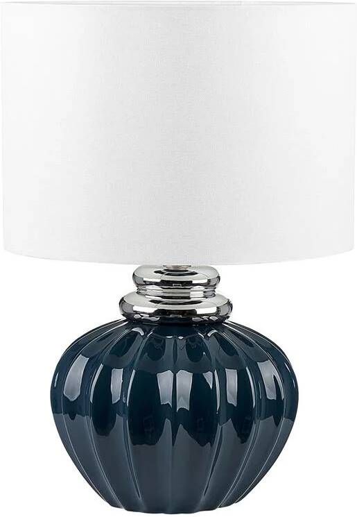 Beliani NERIS Tafellamp Blauw Keramiek