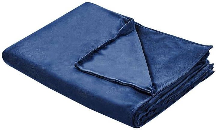 Beliani -RHEA-Verzwaringsdeken hoes-Donkerblauw-120 x 180 cm -Polyester