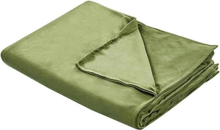 Beliani -RHEA-Verzwaringsdeken hoes-Donkergroen-150 x 200 cm-Polyester
