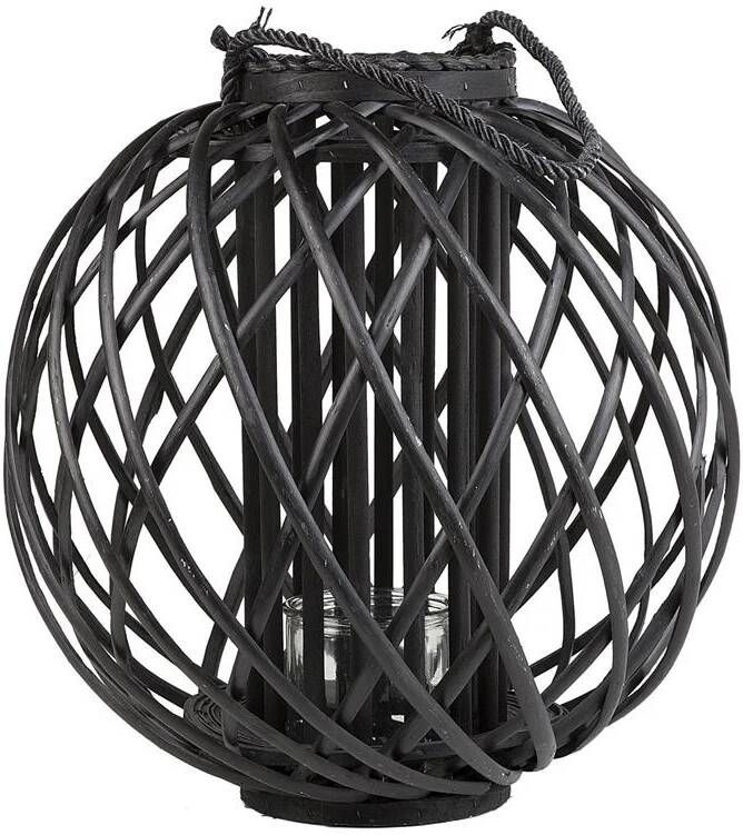 Beliani SAMOA windlichtzuilen-Zwart-Wilgenhout