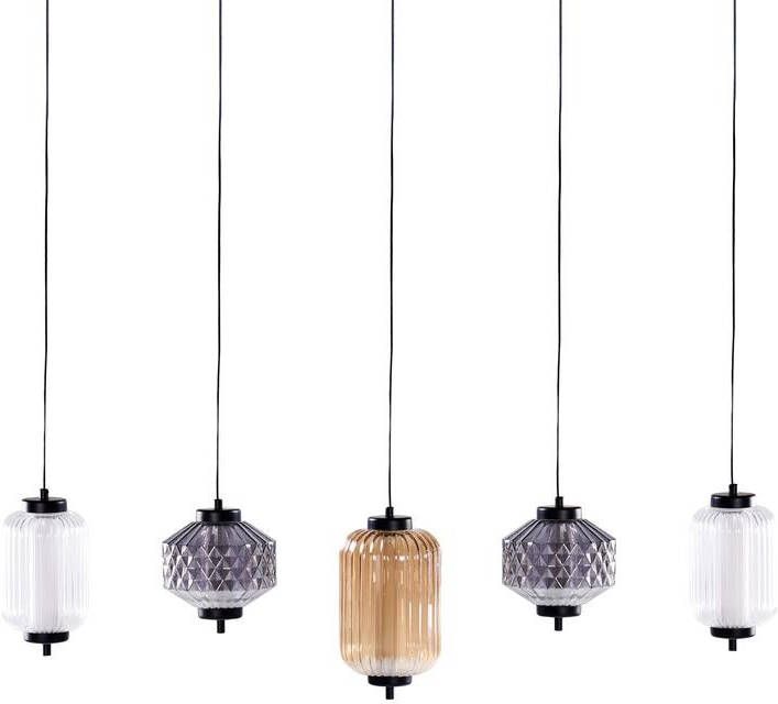 Beliani SULLANE Hanglamp 5 lampen Meerkleurig Glas