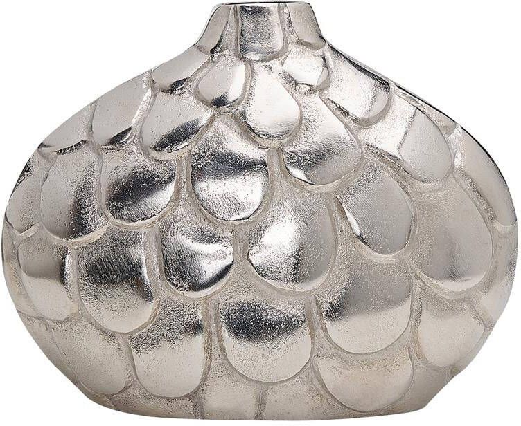 Beliani TIMGAD Bloemenvaas Zilver Aluminium