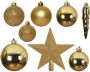 Bellatio Decorations Kerstballen met piek 33 stuks goudkleurig onbreekbaar 5-6-8 cm Kerstbal - Thumbnail 2