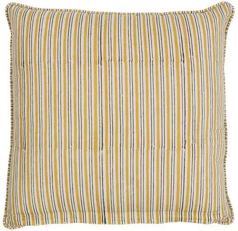 BePureHome Kussen Chevron Katoen Zwart|Mosterd 50x50x10