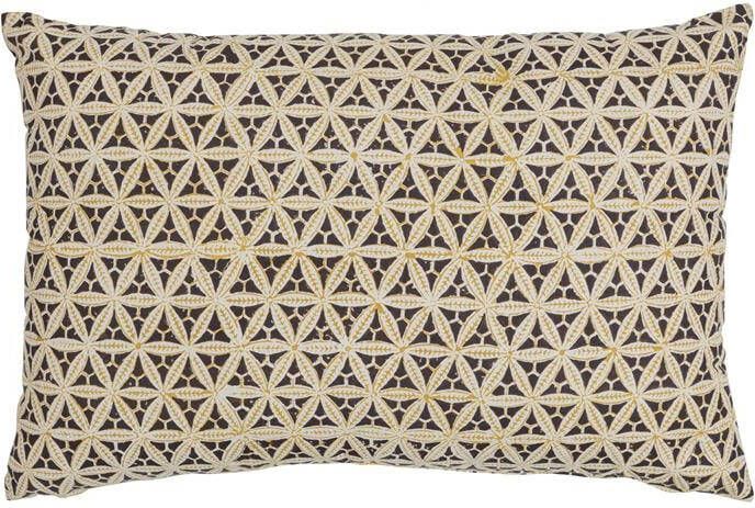 BePureHome Kussen Trigon Katoen Zwart|Mosterd 40x60x10