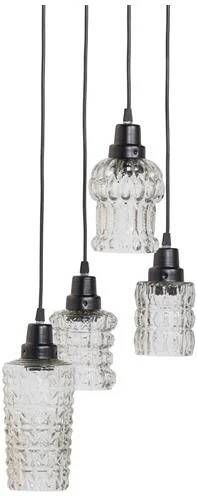 BePureHome Multiple Hanglamp Metaal|Glas Zwart 170x26x26