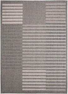Boho&me Buitenkleed blokken Urban blauw|grijs 66x230 cm