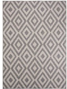 Boho&me Buitenkleed ruiten Kjeld blauw|crème 140x200 cm