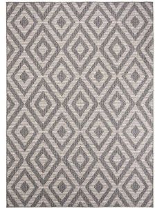 Boho&me Buitenkleed ruiten Kjeld blauw|crème 66x230 cm