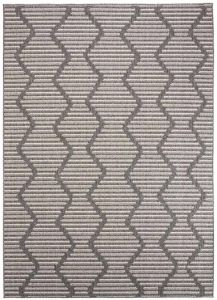 Boho&me Buitenkleed Waves grijs|crème 160x230 cm