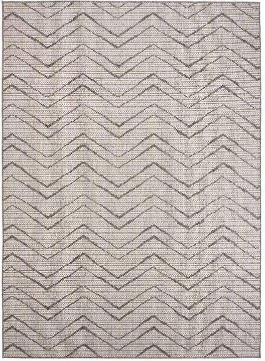 Boho&me Buitenkleed zig zag Summer crème|grijs 140x200 cm