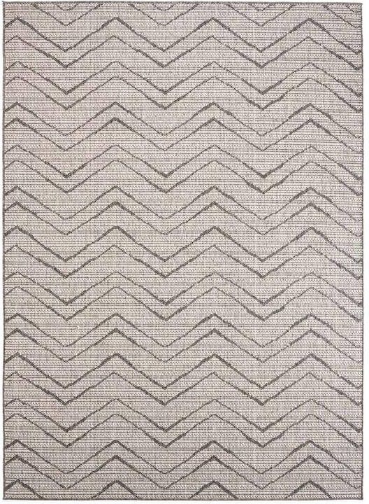 Boho&me Buitenkleed zig zag Summer crème|grijs 80x150 cm