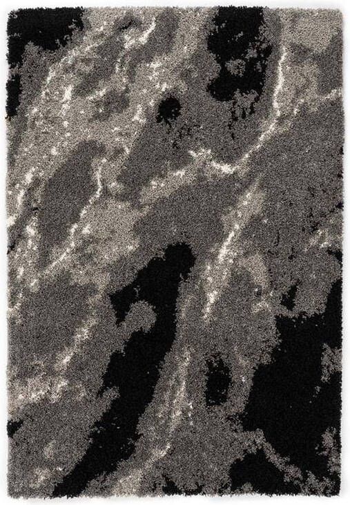 Boho&me Hoogpolig vloerkleed Marble Artisan grijs 80x200 cm