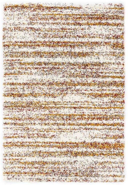 Boho&me Hoogpolig vloerkleed strepen Artisan wit|multi 280x380 cm
