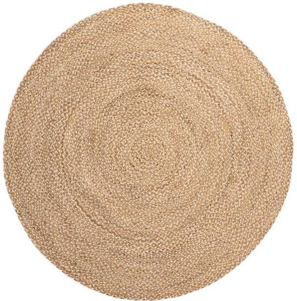 Boho&me Jute vloerkleed rond Braided naturel|multi 120 cm rond