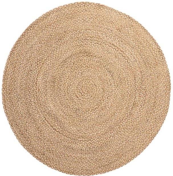 Boho&me Jute vloerkleed rond Braided naturel|multi 200 cm rond
