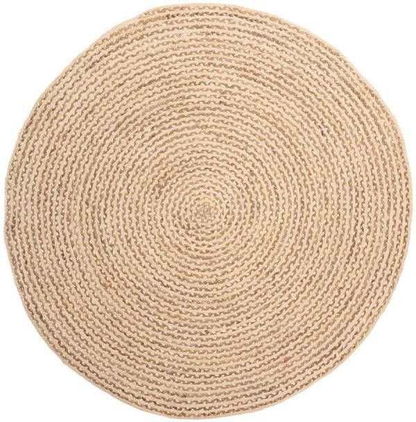 Boho&me Jute vloerkleed rond Braided wit|naturel 160 cm rond