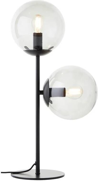 Brilliant Ariol Tafellamp Zwart Gerookt Glas