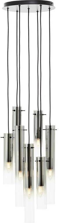 Brilliant Glasini Hanglamp 7-lichts Zwart Gerookt Glas