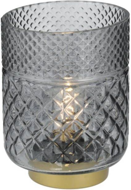 CASA DI ELTURO LED-lamp Cristal Grijs H17 cm Werkt op batterijen (incl. lamp)