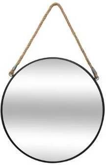 CASA DI ELTURO Wandspiegel Rond Metal Zwart Ø 38 cm