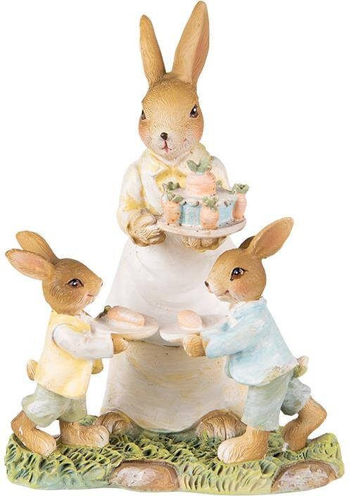 Clayre & Eef Beeld Konijn 15 cm Geel Bruin Kunststof Woonaccessoires Paashaas Pasen Geel Woonaccessoires Paashaas