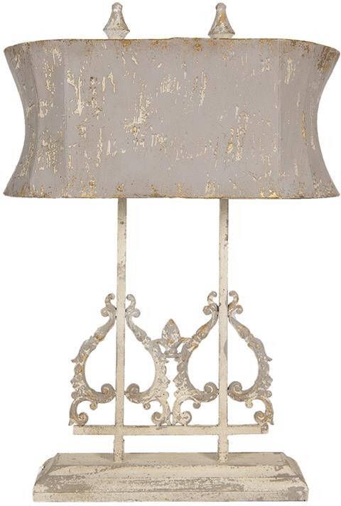 Clayre & Eef Bureaulamp 50*25*74 Cm E27 max 2*60w Bruin Ijzer Tafellamp Bruin Tafellamp