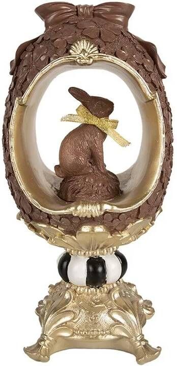 Clayre & Eef Decoratie Beeld Konijn 30 cm Bruin Polyresin Paasdecoratie Bruin Paasdecoratie