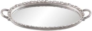 Clayre & Eef Decoratief Dienblad met Spiegel 49x29x3 cm Zilverkleurig