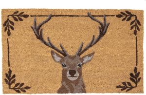 Clayre & Eef Deurmat 75x45 cm Bruin Kokosvezel Pvc Rechthoek Hert