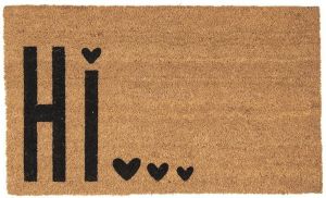 Clayre & Eef Deurmat 75x45 cm Bruin Zwart Kokosvezel Pvc Rechthoek