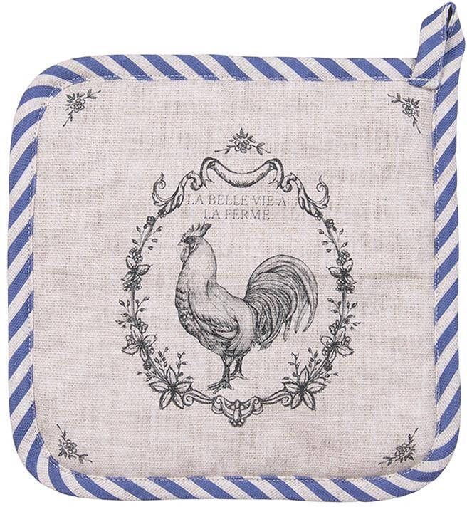 Clayre & Eef Pannenlap 20x20 cm Beige Katoen Haan Afgiet Pannenlap