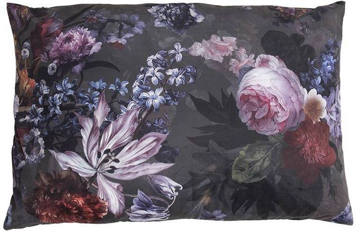 Clayre & Eef Sierkussen 60x40 cm Groen Synthetisch Rechthoek Bloemen Kussenhoes met Kussenvulling Groen Kussenhoes met