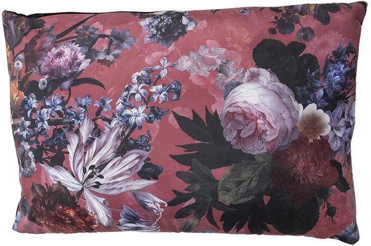 Clayre & Eef Sierkussen 60x40 cm Roze Synthetisch Rechthoek Kussenhoes met Kussenvulling Roze Kussenhoes met