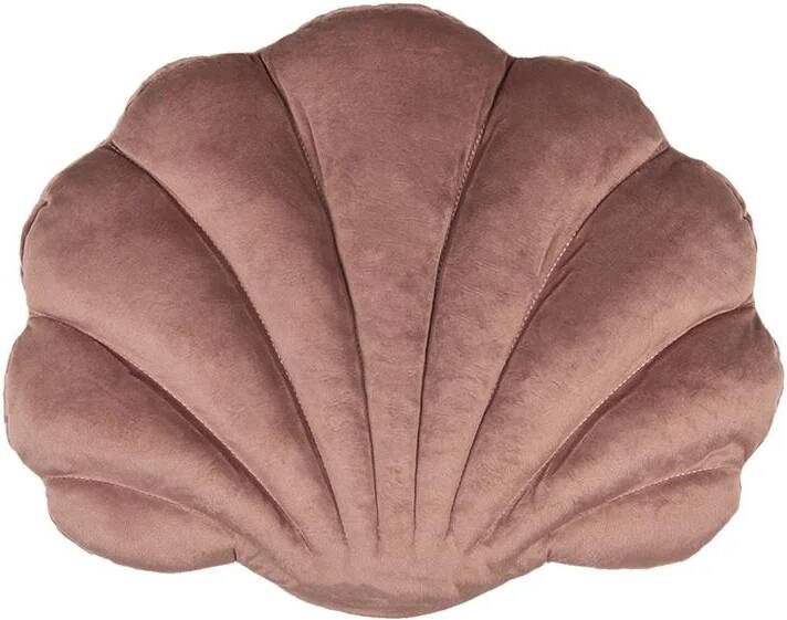 Clayre & Eef Sierkussen Schelp 28x38 cm Roze Polyester Kussenhoes met Kussenvulling Roze Kussenhoes met Kussenvulling