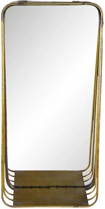 Clayre & Eef Wandspiegel 24*11*49 cm Koperkleurig Metaal glas Grote