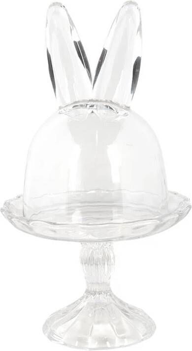 Clayre & Eef Stolp Ø 14x23 cm Glas Konijn Glazen Stolp