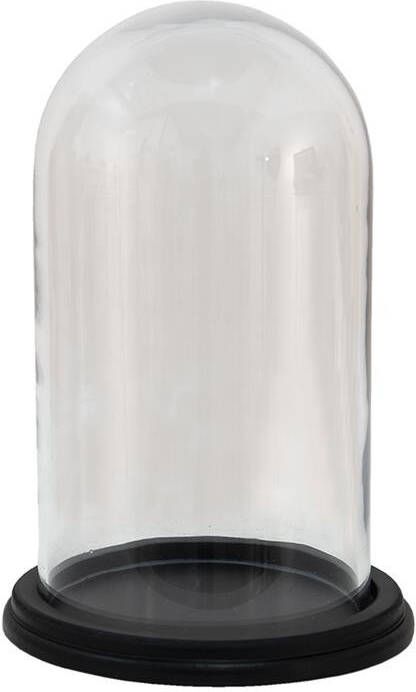 Clayre & Eef Stolp Ø 23x21 cm Hout Glas Rond Glazen Stolp