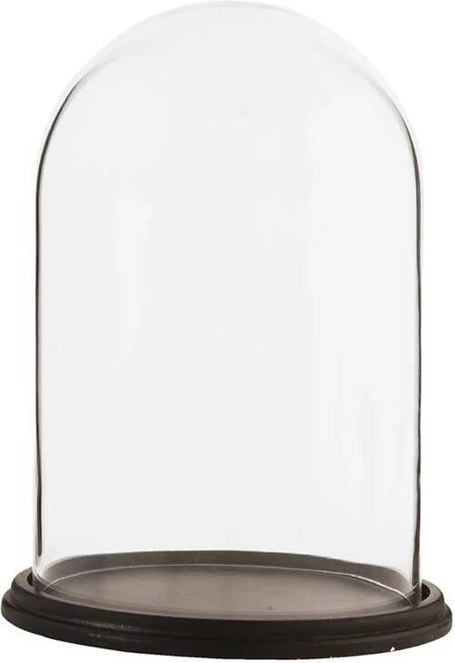Clayre & Eef Stolp Ø 23x31 cm Bruin Hout Glas Rond Glazen Stolp