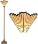 Clayre & Eef vloerlamp tiffany compleet 37x37x183 cm e27 max. 60w zwart brons ivory goud ijzer glas - Thumbnail 2