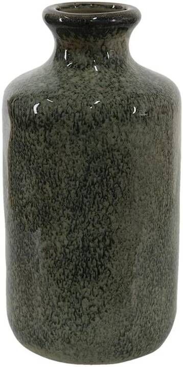 Clayre & Eef Vaas Ø 12x26 cm Groen Keramiek Decoratie Vaas