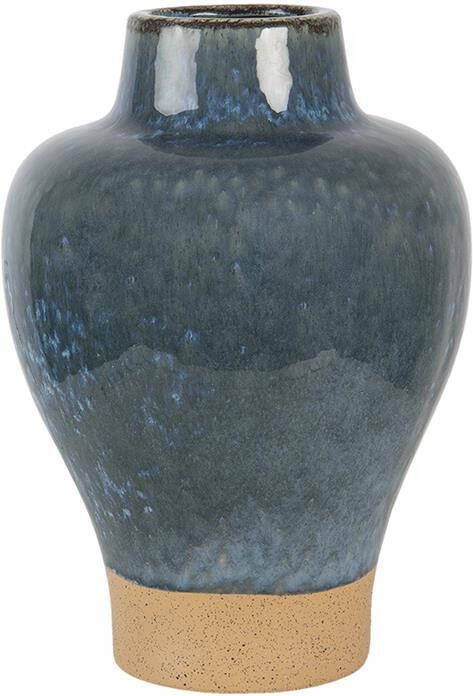 Clayre & Eef Vaas Ø 21x31 cm Blauw Keramiek Rond Decoratie vaas