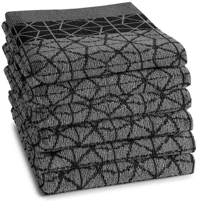 DDDDD keukendoek Chrystal 50x55 cm Black 6 stuks