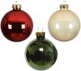 Decoris 49x stuks glazen kerstballen donkergroen rood champagne 6 cm glans en mat Kerstbal - Thumbnail 2