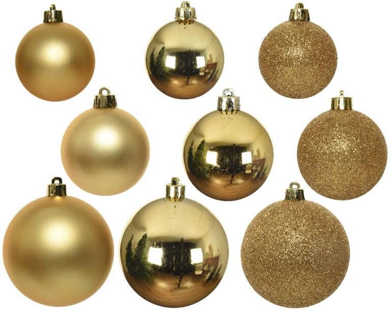 Decoris Kerstballen kunststof goud 26 stuks
