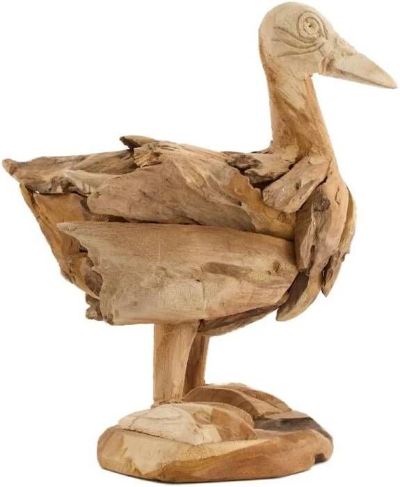 Dijk Natural Collections DKNC Beeld eend Bardia erosie hout 30x23x35cm Natuurlijk